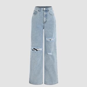 DENIM CLASSIC RIPPED JEANS